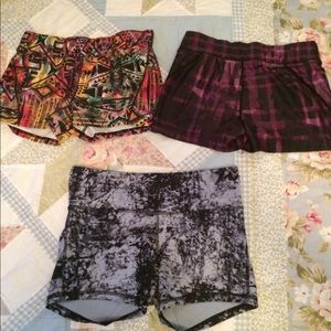 Bundle of 3 athletic spandex shorts size Medium